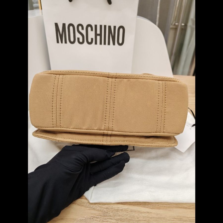 Moschino Tan Trench Details Biker Bag-9