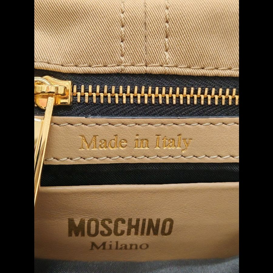 Moschino Tan Trench Details Biker Bag-13