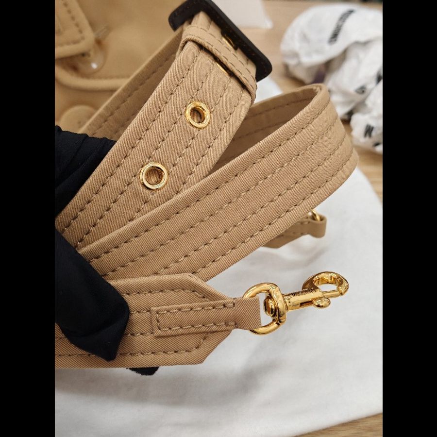 Moschino Tan Trench Details Biker Bag-14