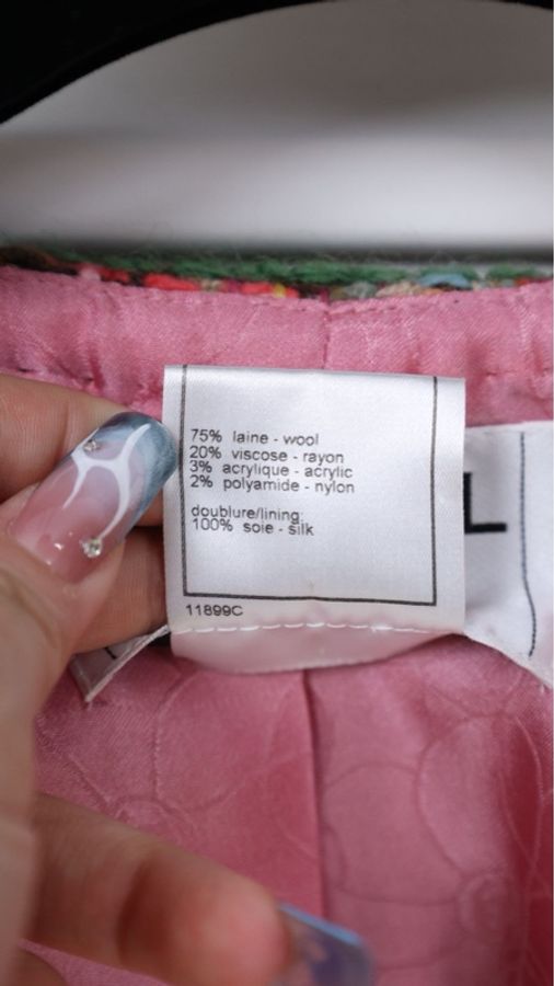 Chanel 01年糖果色粗花呢木质纽扣上衣外套-12