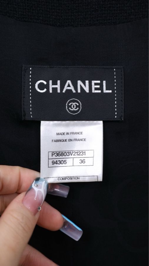 Chanel 09年黑色拉链两口袋长款外套-15