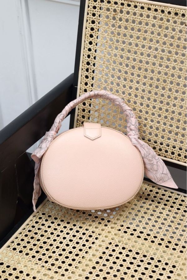 Loewe博物馆粉色暗纹圆蛋蛋手提包-0