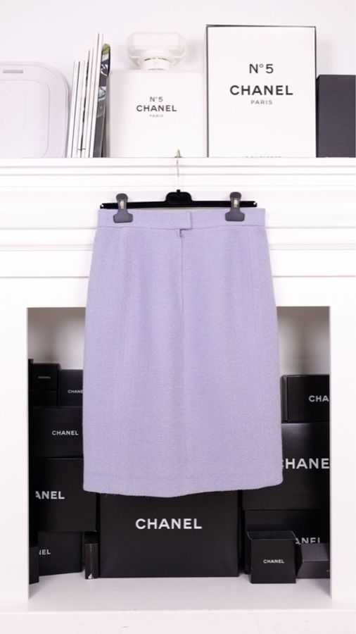 Chanel 92年春夏秀款雾霾紫半裙-1