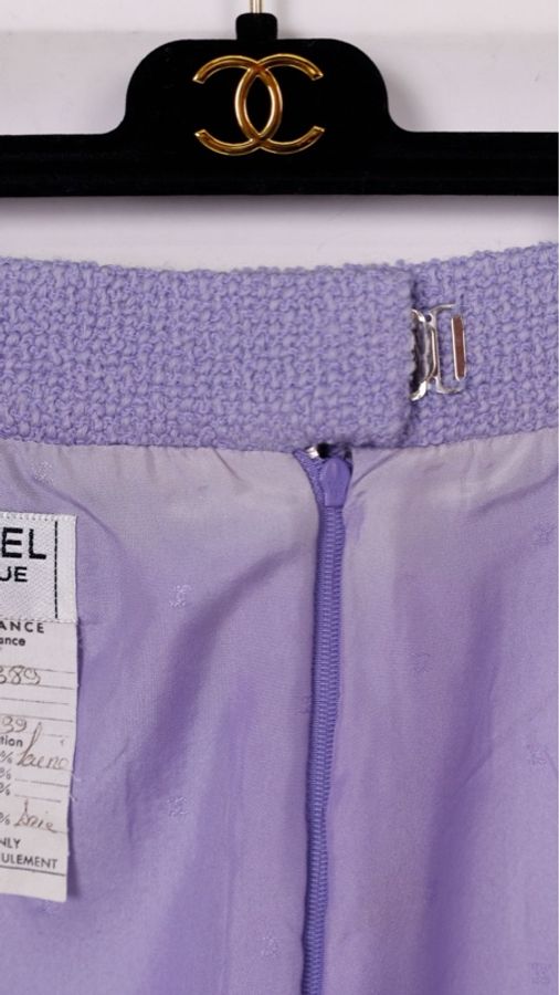 Chanel 92年春夏秀款雾霾紫半裙-12