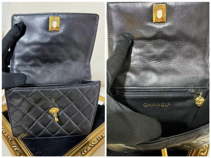 CHANEL Vintage 經典羊皮腰包-6