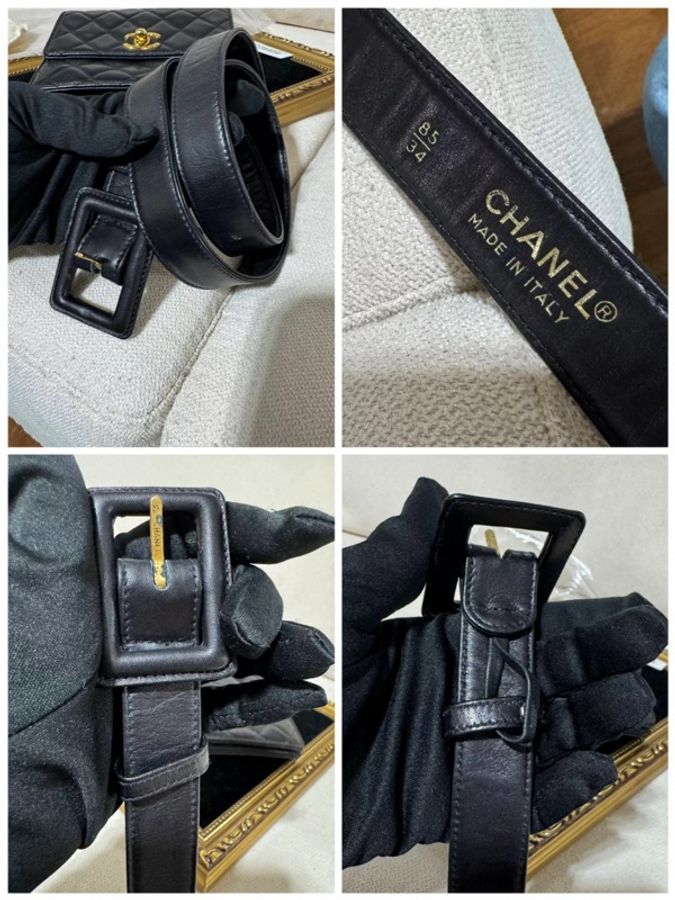 CHANEL Vintage 經典羊皮腰包-9
