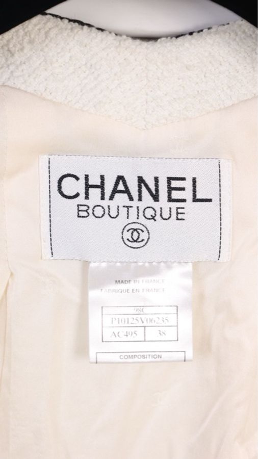 Chanel 98年度假系列黑白滚边刺绣cc四口袋外套-11