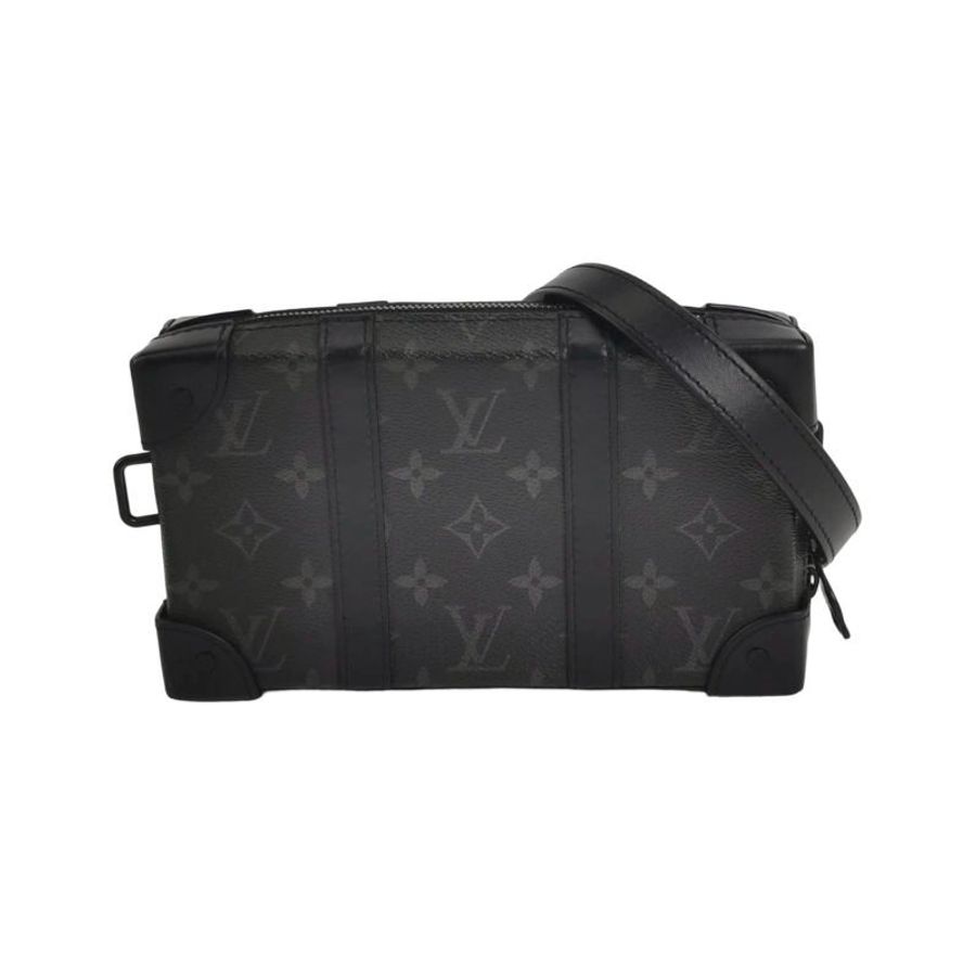 Louis Vuitton (LV) Trunk黑色牛皮Monogram印花斜背包單肩包晶片款-0
