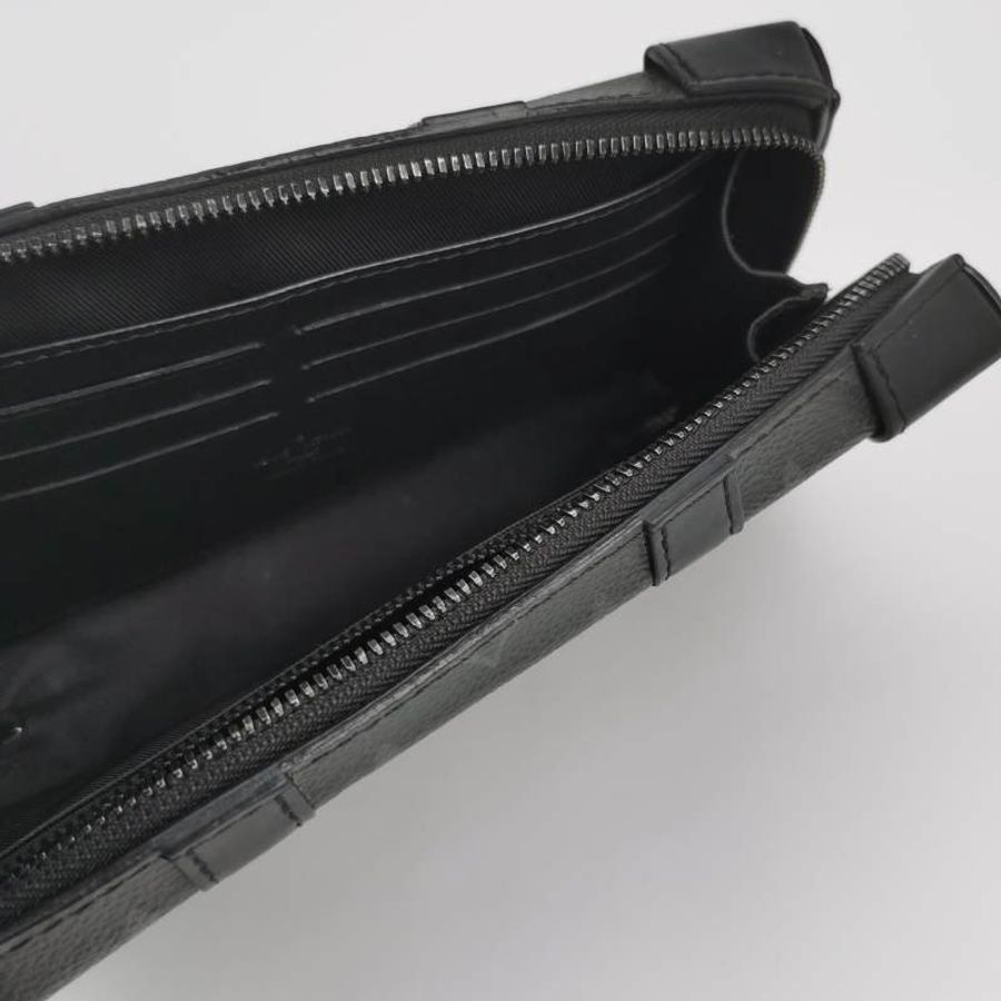 Louis Vuitton (LV) Trunk黑色牛皮Monogram印花斜背包單肩包晶片款-6