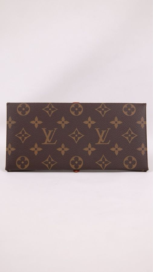 LV 金银老花图案吸管手拿包-1