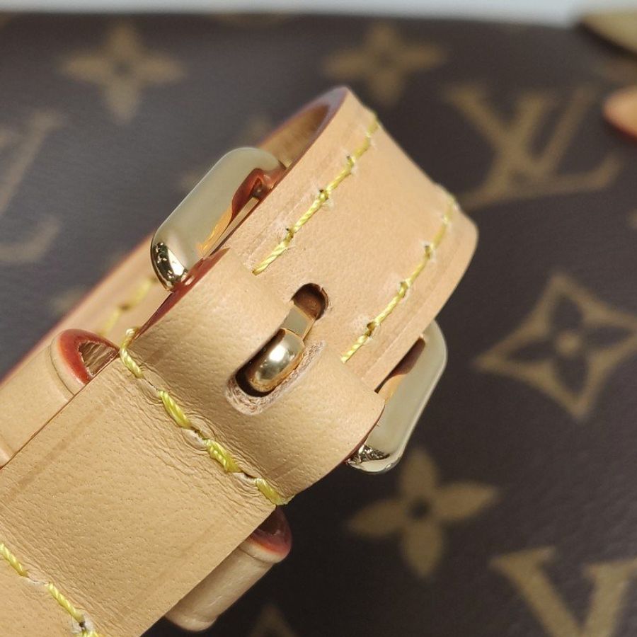 Louis Vuitton (LV) Side Trunk中型棕色植鞣革老花斜背包肩肩包晶片款-13