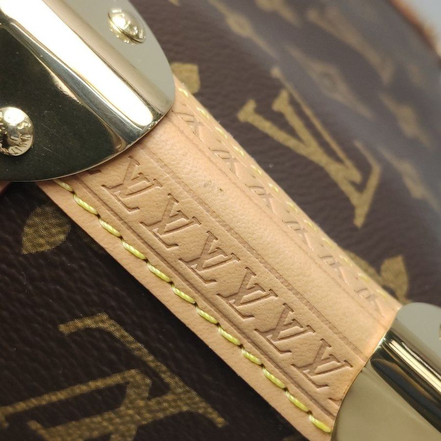 Louis Vuitton (LV) Side Trunk中型棕色植鞣革老花斜背包肩肩包晶片款-19