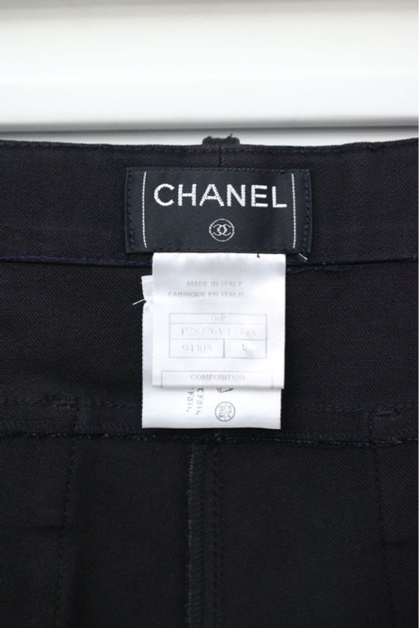 Chanel 06年黑色五分裤短裤-10