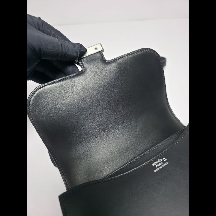 Hermes黑色Mini Constance蜥蜴扣-23