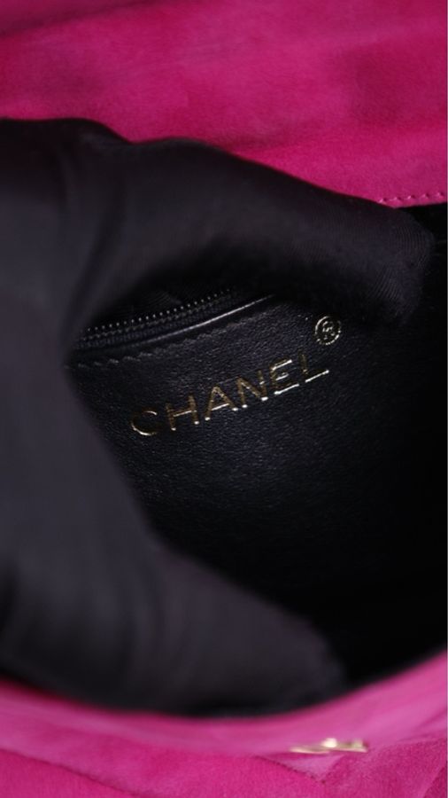 Chanel 1开芭比粉珍珠手柄手提包晚宴包-28