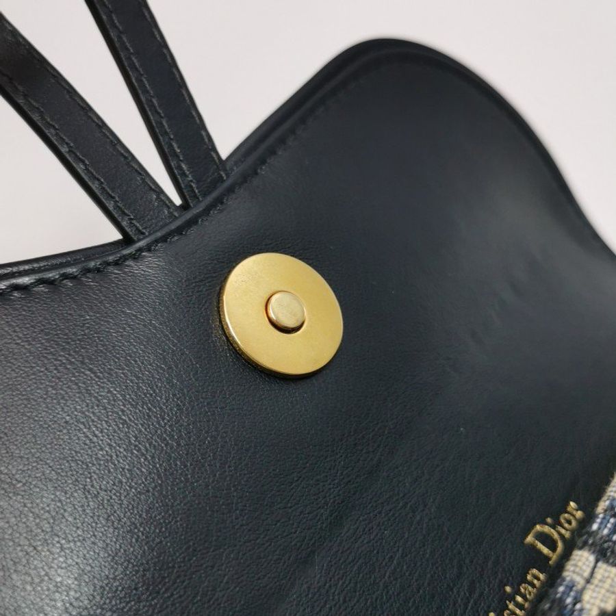 Dior Saddle馬鞍包藏青色牛皮帆布Oblique老花馬鞍造型腰包胸包-14
