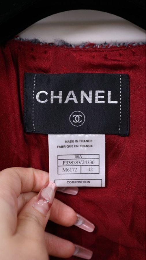 Chanel 08年红色灰边四口袋外套-8
