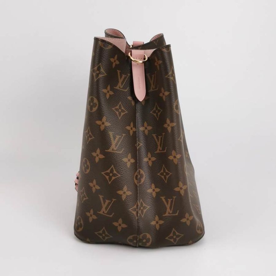 Louis Vuitton (LV) NÉONOÉ中型棕色牛皮Monogram印花抽繩肩背包晶片款-2