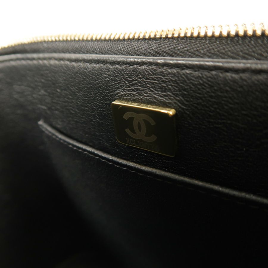 CHANEL 牛皮皮革Vanity Case鏈帶手挽肩背兩用袋-6