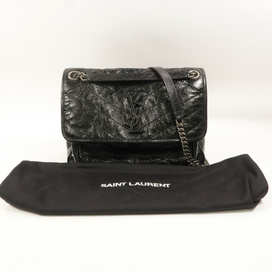 SAINT LAURENT 牛皮皮革Niki Medium鏈帶肩背袋-9