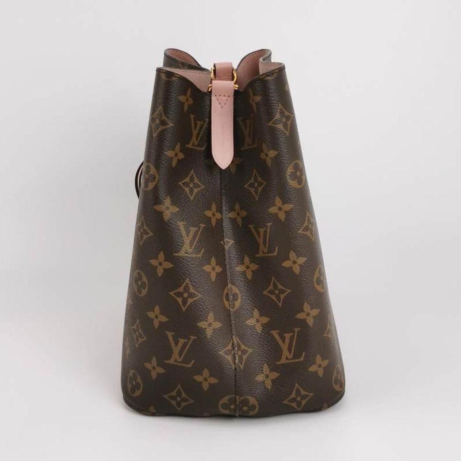 Louis Vuitton (LV) NÉONOÉ中型棕色牛皮Monogram印花抽繩肩背包晶片款-2