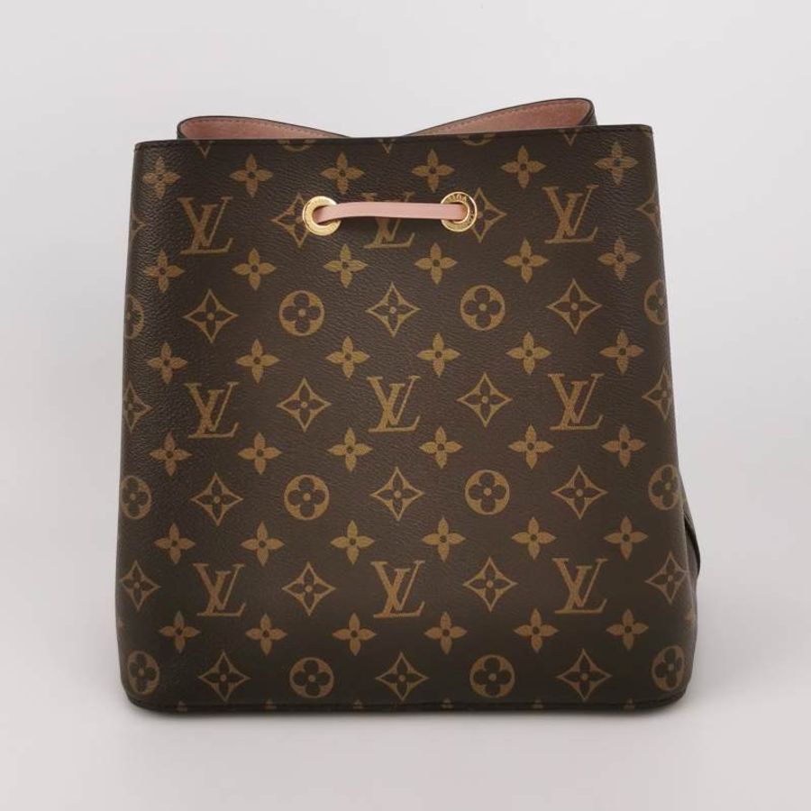 Louis Vuitton (LV) NÉONOÉ中型棕色牛皮Monogram印花抽繩肩背包晶片款-4