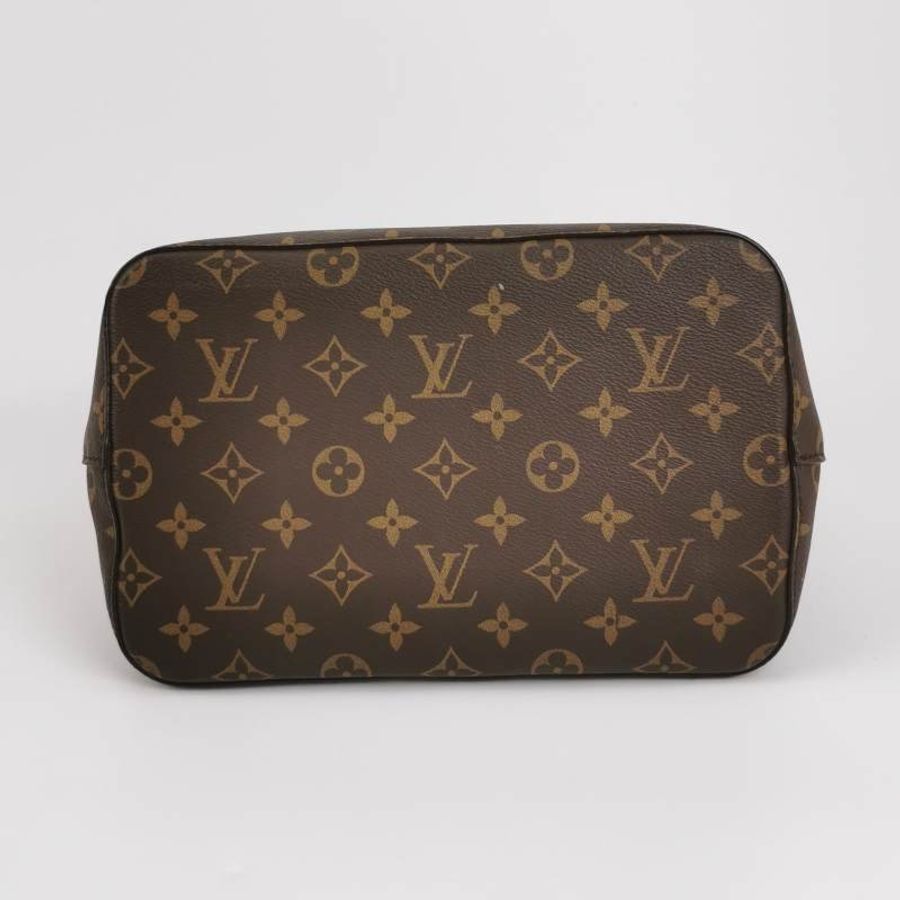 Louis Vuitton (LV) NÉONOÉ中型棕色牛皮Monogram印花抽繩肩背包晶片款-5