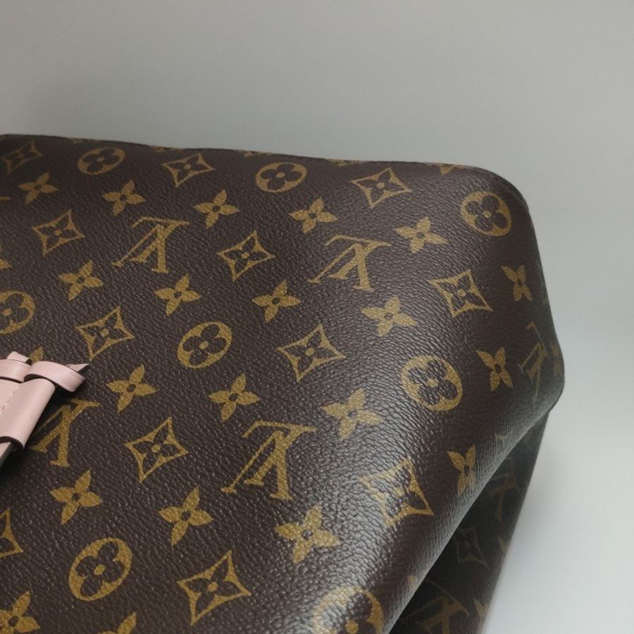 Louis Vuitton (LV) NÉONOÉ中型棕色牛皮Monogram印花抽繩肩背包晶片款-13