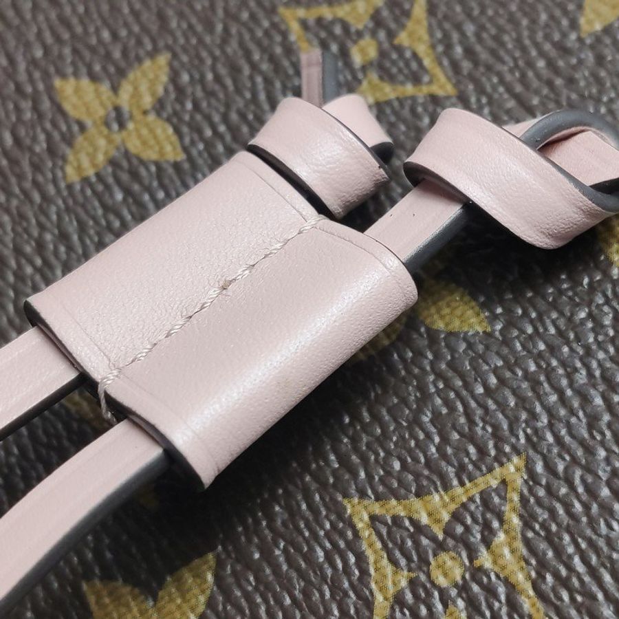 Louis Vuitton (LV) NÉONOÉ中型棕色牛皮Monogram印花抽繩肩背包晶片款-17