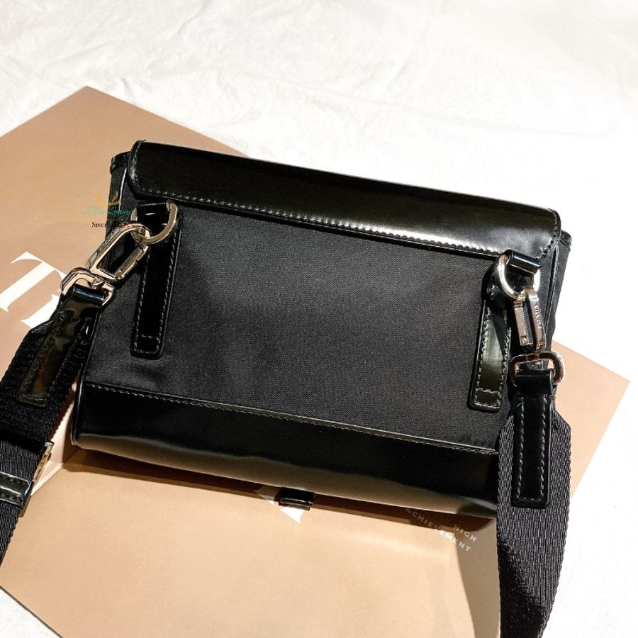 PRADA 普拉達 2ZH108 黑色 尼龍 銀三角 扣式 迷你斜背包 信差包 郵差包-2