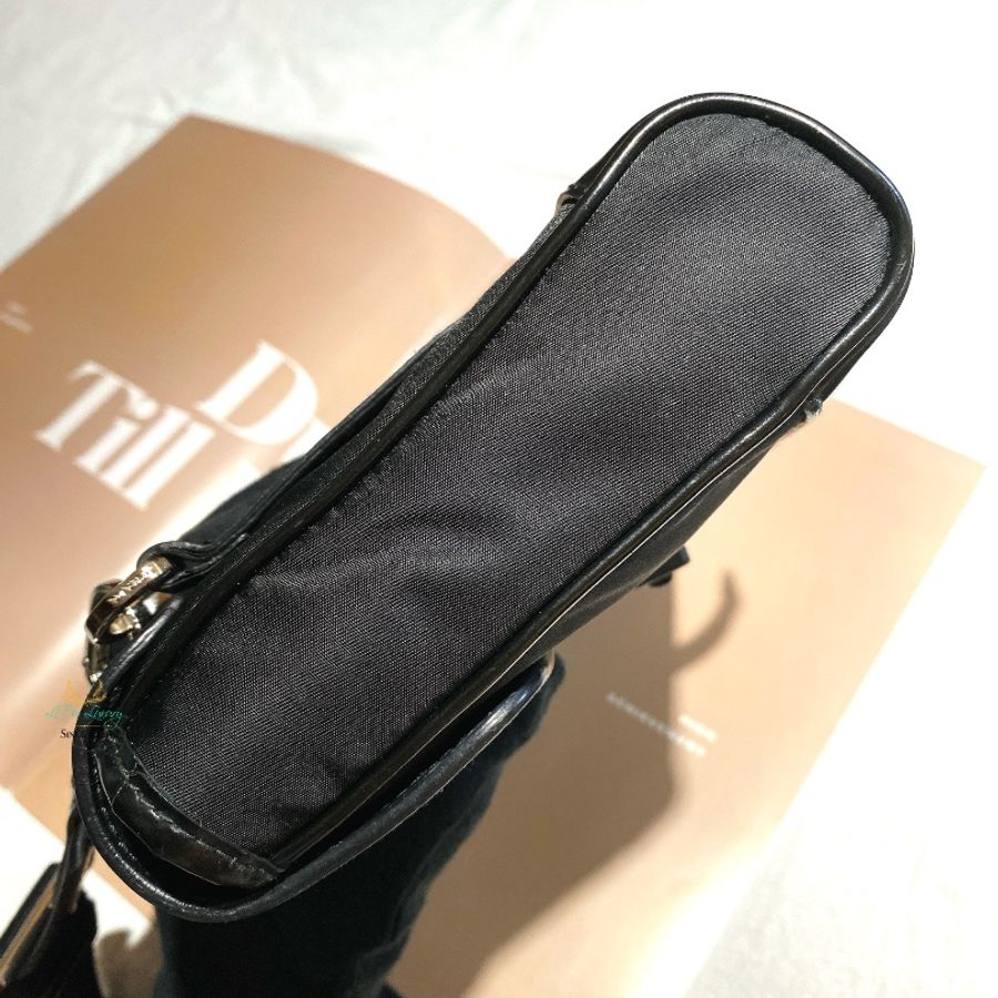 PRADA 普拉達 2ZH108 黑色 尼龍 銀三角 扣式 迷你斜背包 信差包 郵差包-7