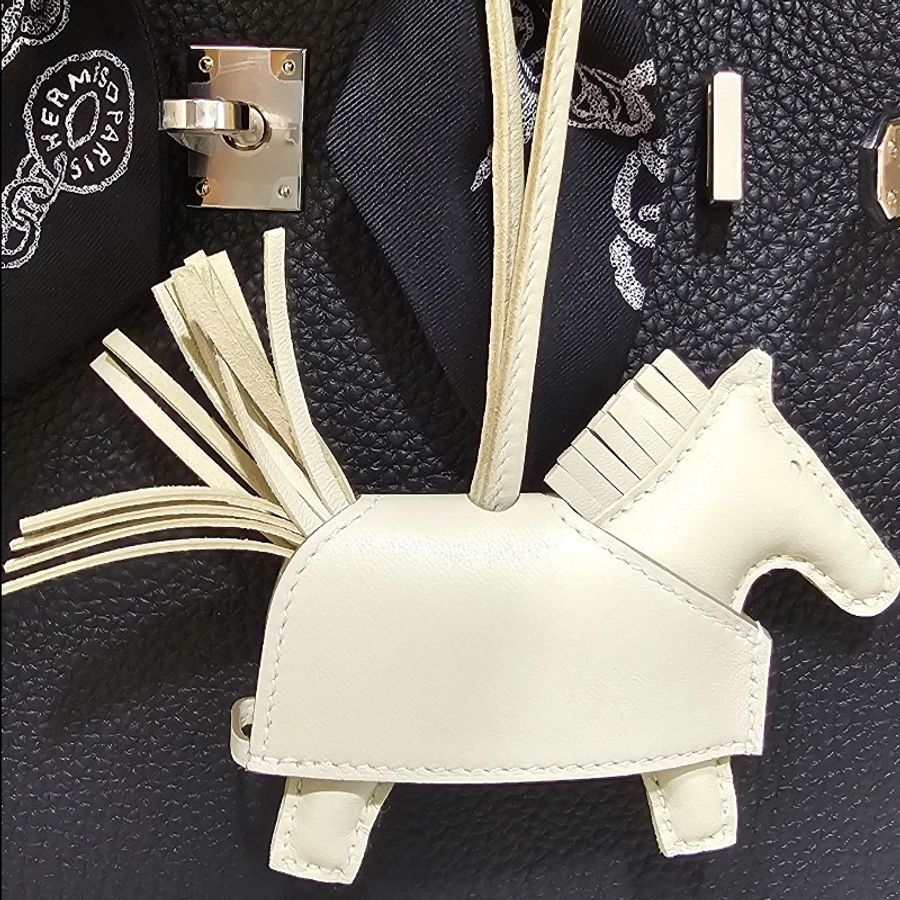 🌟全新🌟✨ HERMÈS 愛馬仕 Rodeo ROBEO ROCK PM 小馬 10 奶昔白 Craie 銀扣-1