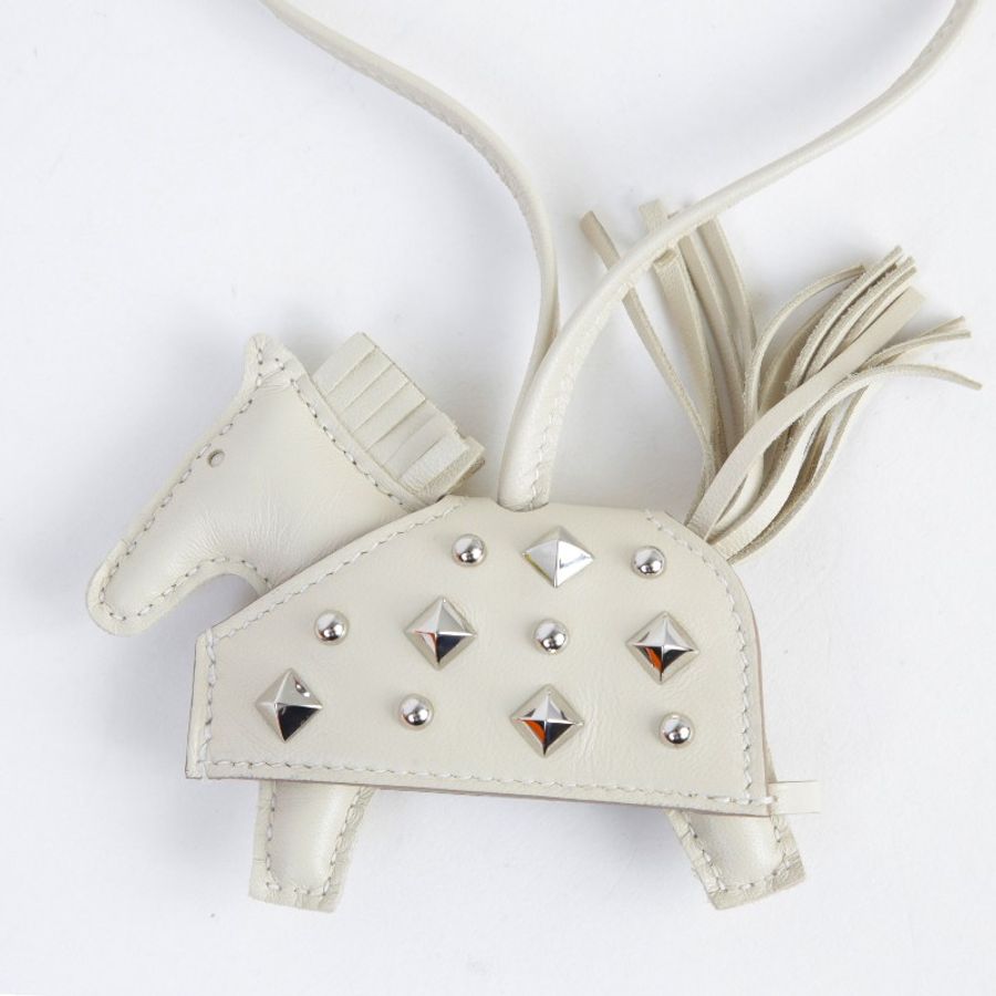 🌟全新🌟 HERMÈS 愛馬仕 Rodeo ROBEO ROCK PM 小馬 10 奶昔白 Craie銀釦-5