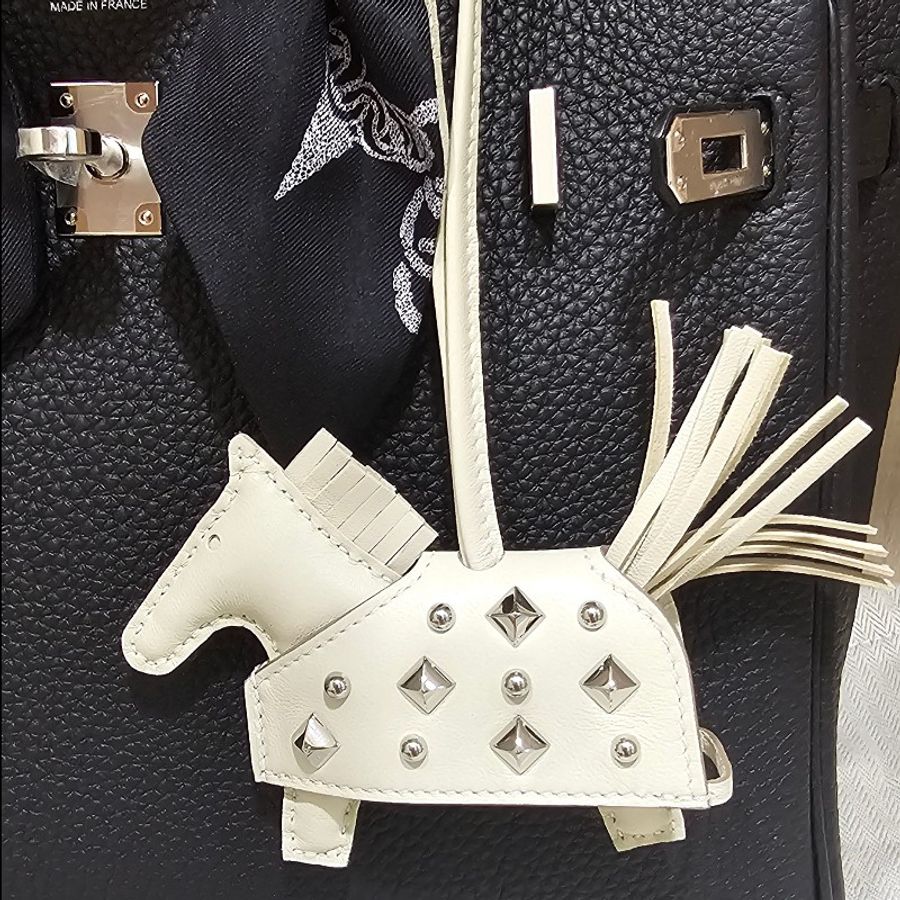 🌟全新🌟 HERMÈS 愛馬仕 Rodeo ROBEO ROCK PM 小馬 10 奶昔白 Craie銀釦-8