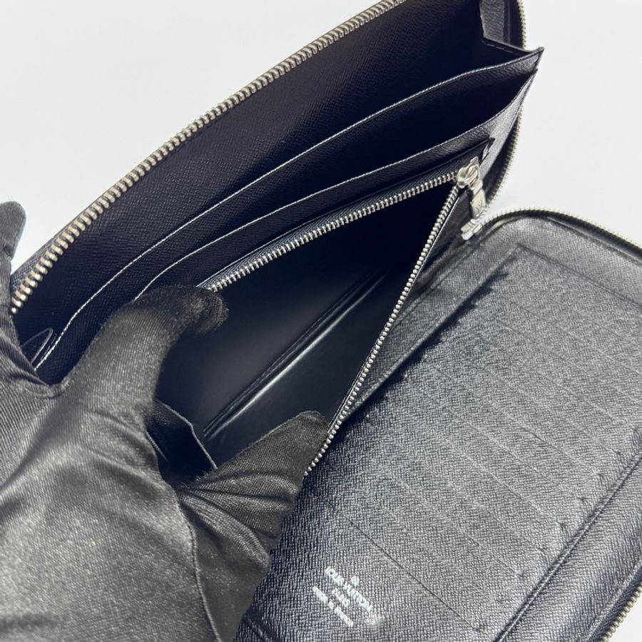 LV 荔枝防刮牛皮 全黑 大長夾 手拿包 專櫃53500-11