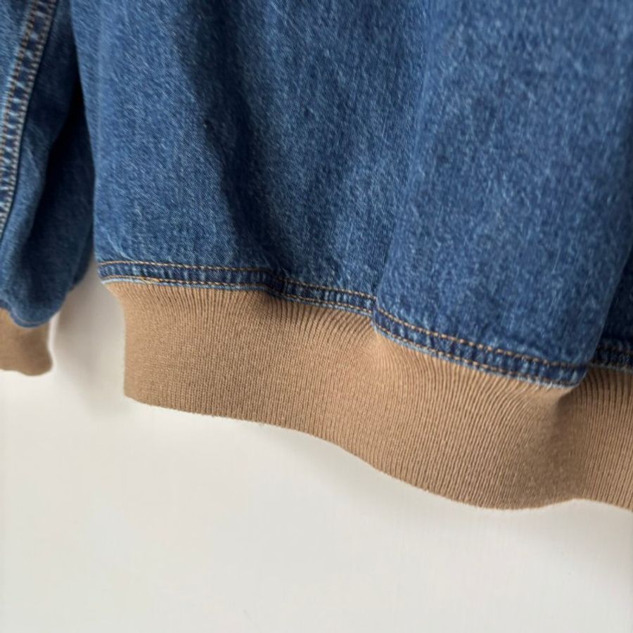 ::CELINE:: 拼布白色字母 單寧連帽牛仔外套 M號 休閒款-16