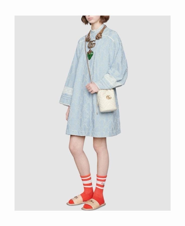 Gucci 女士 GG Marmont 系列迷你水桶包均碼碼13cm*13cm*17cm-1