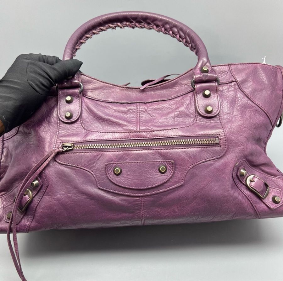 【千禧復古風必不可少的時髦單品! ▪️back to 2000s ✨】Balenciaga巴黎世家 Le City 機車包 紫色-6