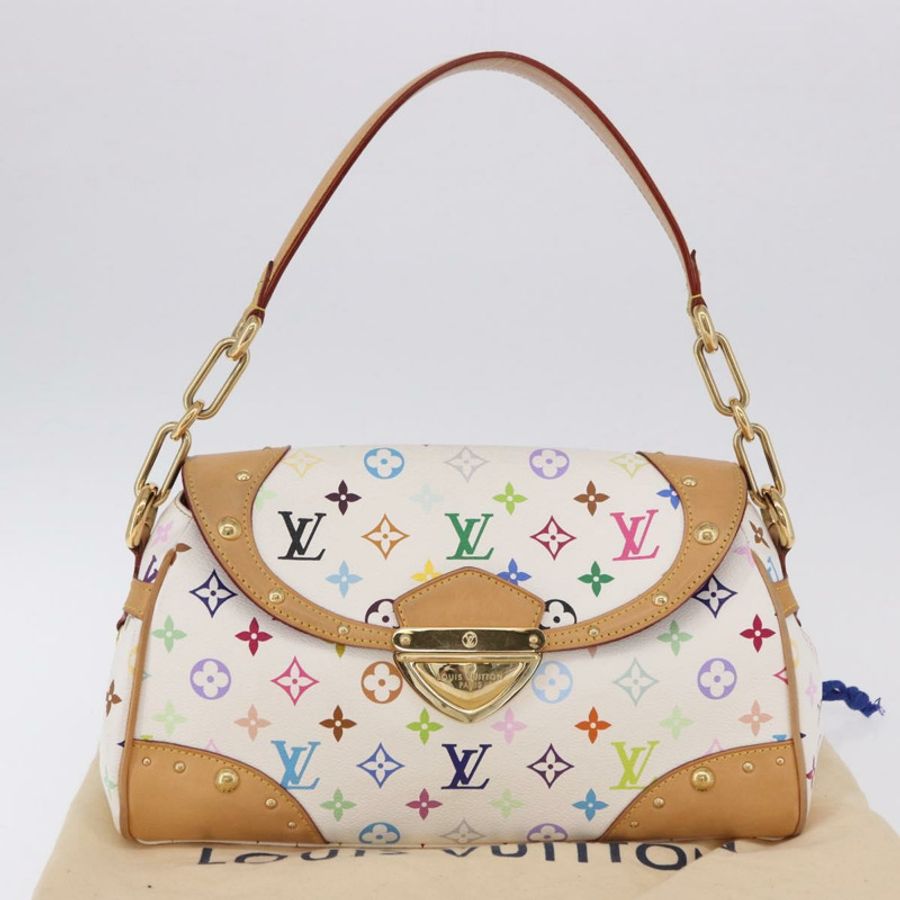 【日本直送】路易威登 Monogram Multicolor Beverly MM 手袋 白色 M40203 LV 正品 BA14326SV-11