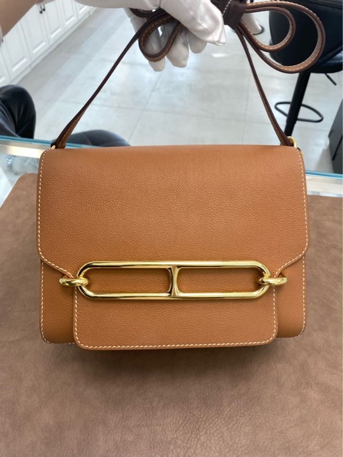 【撿漏價98新👍🏻全網最便宜💫】Hermes/愛馬仕 豬鼻子 23 金剛棕 金扣-2