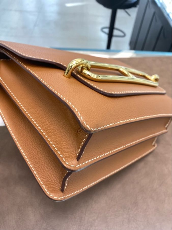 【撿漏價98新👍🏻全網最便宜💫】Hermes/愛馬仕 豬鼻子 23 金剛棕 金扣-6