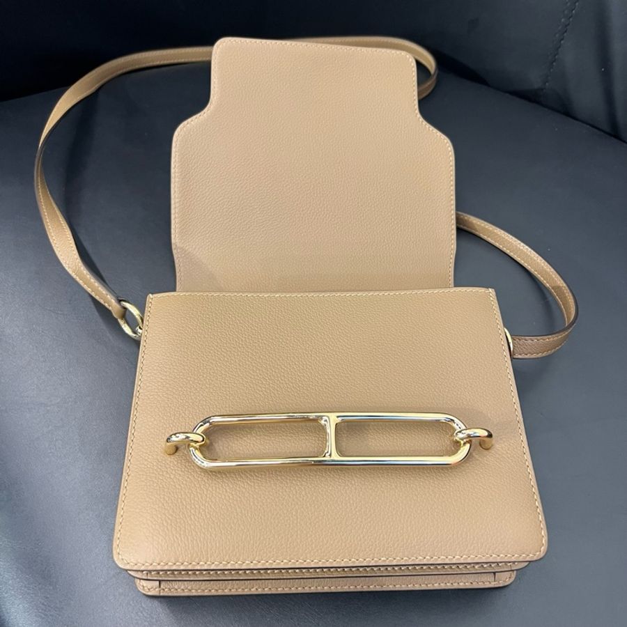 【撿漏價98新👍🏻全網最便宜💫】Hermes/愛馬仕 豬鼻子 19 威瑪灰 金釦-7
