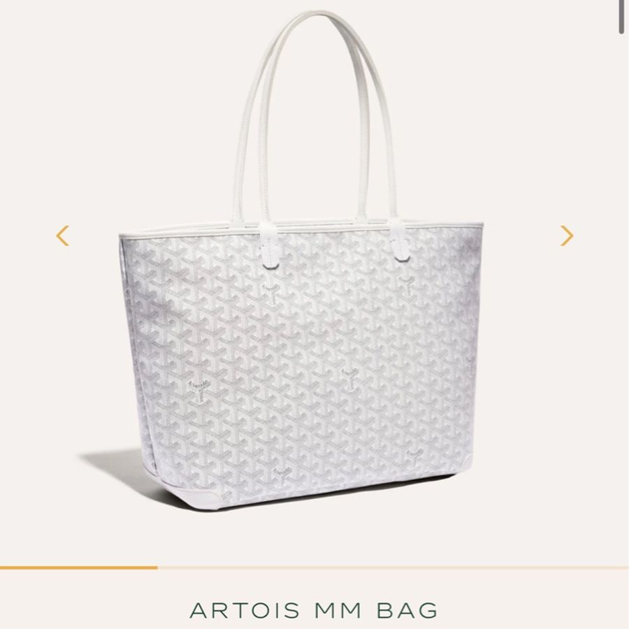 Goyard Artois MM仙女白色 拉鍊托特 肩背包-4