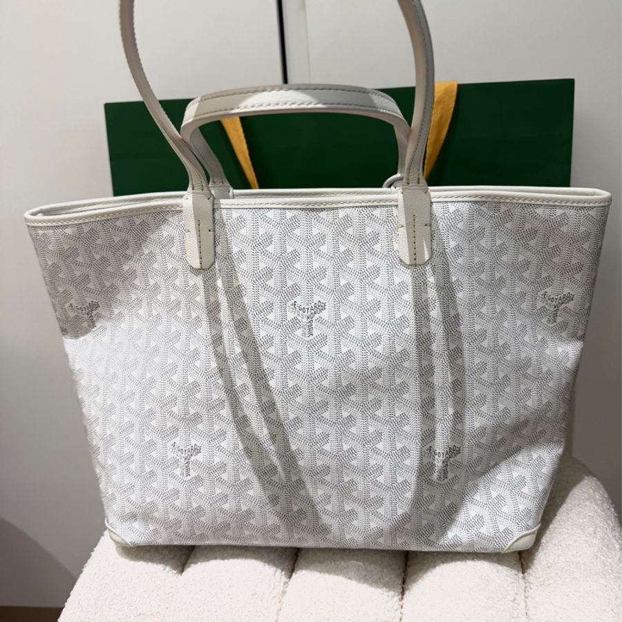 Goyard Artois MM仙女白色 拉鍊托特 肩背包-5
