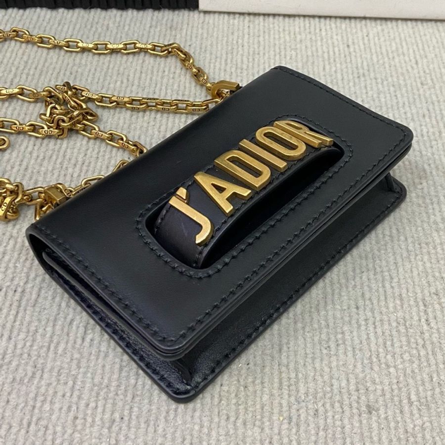 Dior 黑金 jadior mini 鏈條包 翻蓋鏤空很特別 鏈條每個小扣都有logo-3
