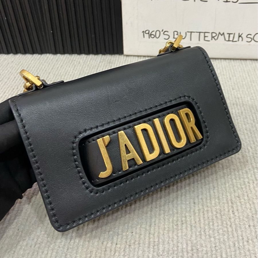 Dior 黑金 jadior mini 鏈條包 翻蓋鏤空很特別 鏈條每個小扣都有logo-5