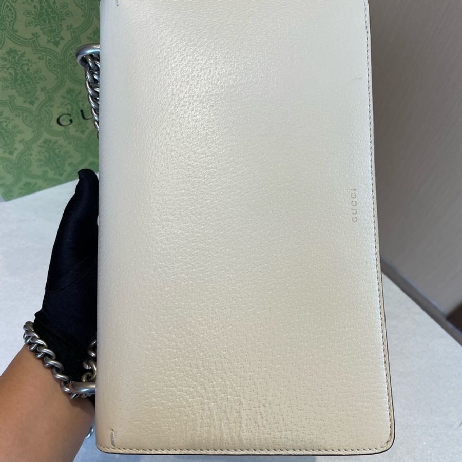 古馳/Gucci 中號鑽扣酒神白色全皮款 038黑標-1