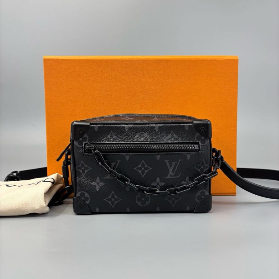 Louis Vuitton 路易威登 黑老花硬盒子斜挎包 芯片 尺寸18*12-0