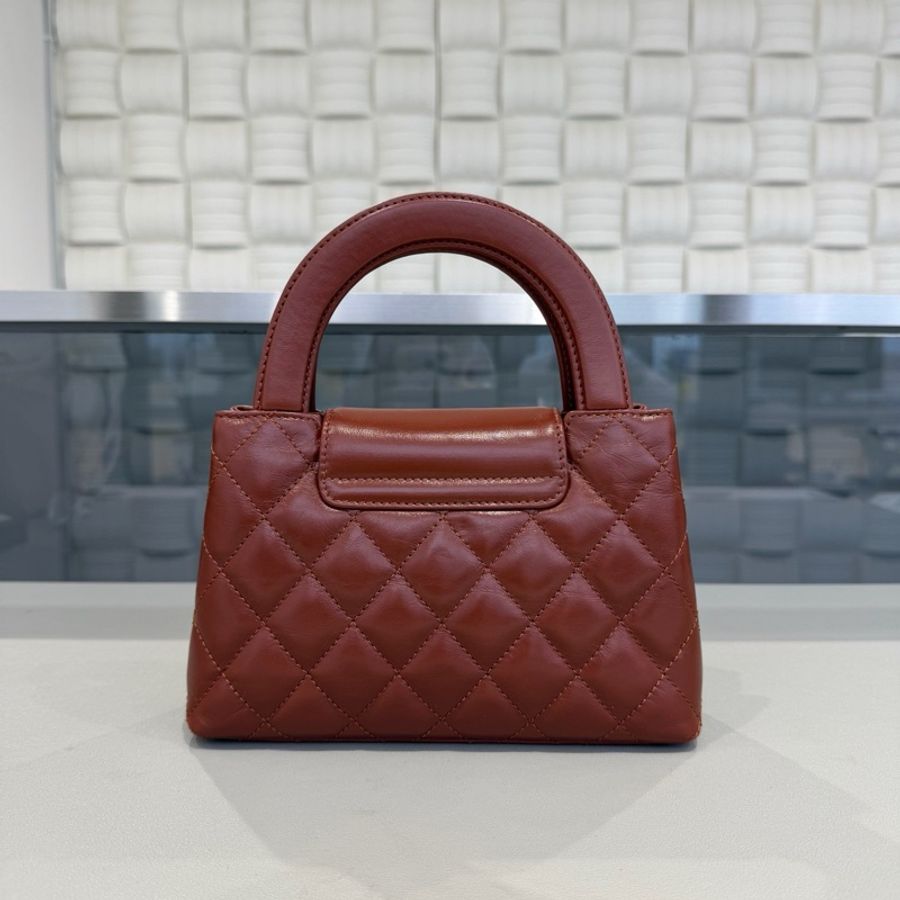 ❤️Chanel/香奈兒24A焦糖色Kelly nano,手提包斜背包-3