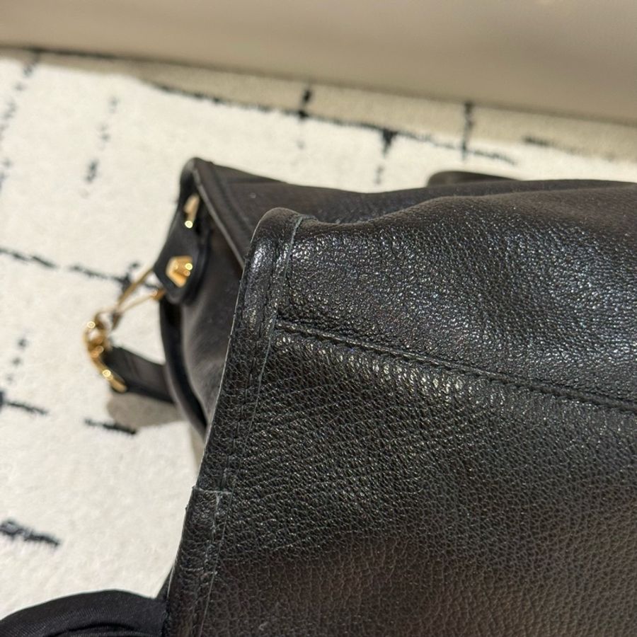 99新Balenciaga 巴黎世家機車包 黑金配色 底長38。-11